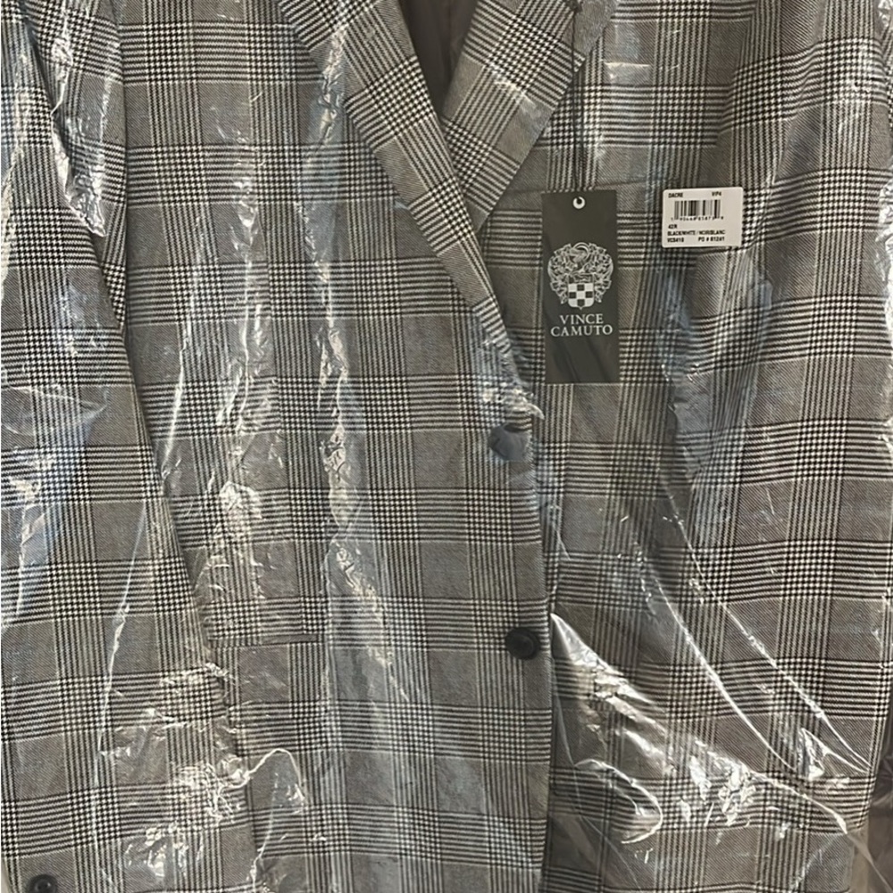 Vince Camuto Gray Plaid Blazer